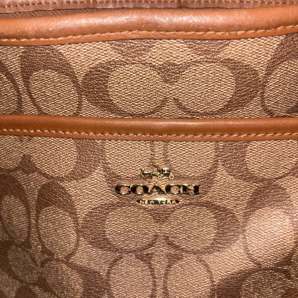 Coach Tan and Brown Signature Crossbody Bag - Picture 4 of 16